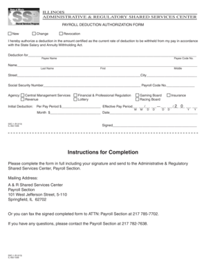 Illinois Payroll Deduction Authorization Form