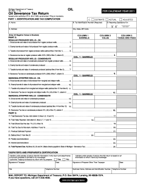 Michigan Oil Severance Tax Return Form 381