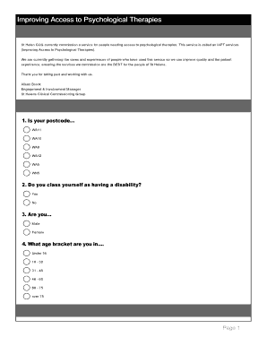 Improving Access to Psychological Therapies Survey