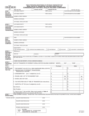 New Hampshire Real Estate Transfer Tax Declaration