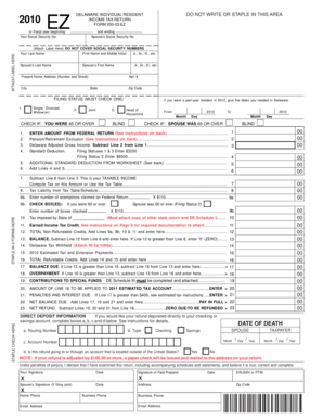 Delaware Individual Resident Income Tax Return