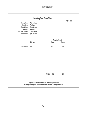 Parenting Time Cover Sheet