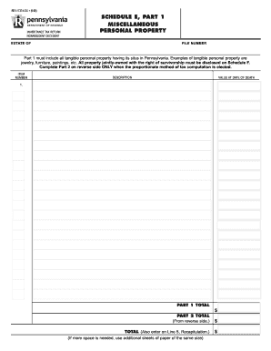Pennsylvania Inheritance Tax Return Schedule E