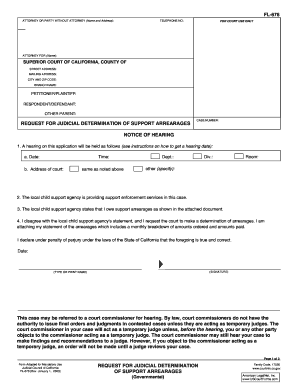 FL-676 REQUEST FOR JUDICIAL DETERMINATION OF SUPPORT ARREARAGES (Governmental) - alpine courts ca