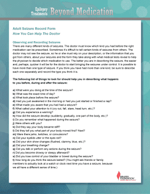 Adult Seizure Record Form