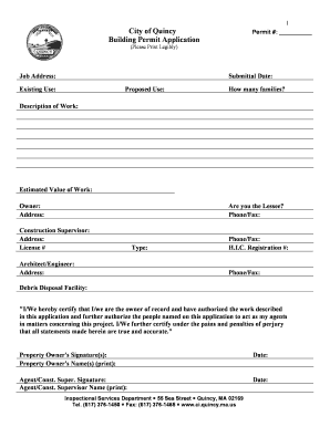 Quincy Building Permit Application
