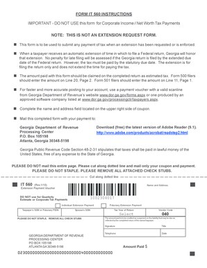 Georgia IT 560 Extension Payment Voucher
