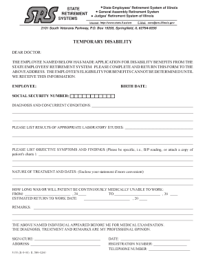 Illinois Temporary Disability Form