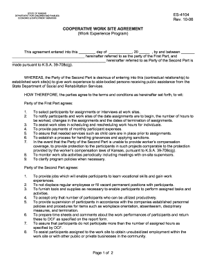 Kansas Cooperative Work Site Agreement