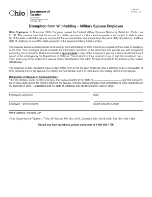 Ohio Military Spouse Tax Exemption Form