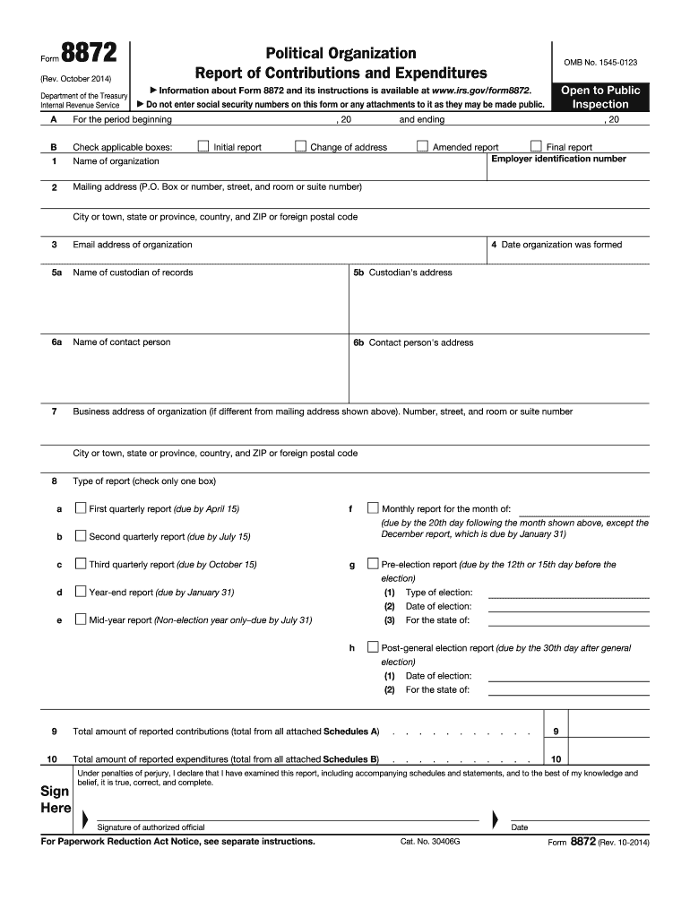 form 8872 form Preview on Page 1