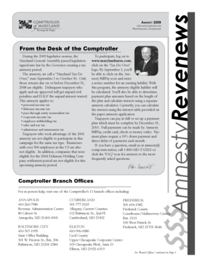 Maryland Tax Amnesty Application