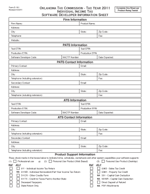 Oklahoma Individual Income Tax Form D-101