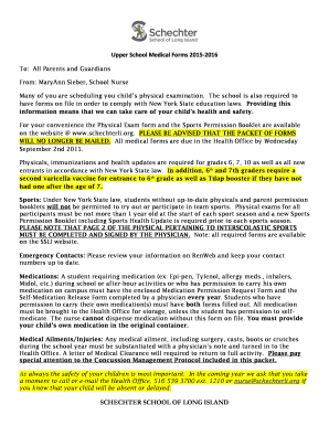 New York School Physical Exam Form