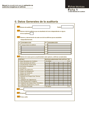 Fichas técnicas para auditorías energéticas en edificios