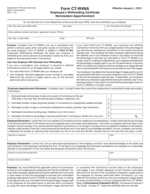 Connecticut Form CT-W4NA Employee’s Withholding Certificate