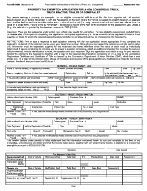 Connecticut Commercial Vehicle Tax Exemption Application