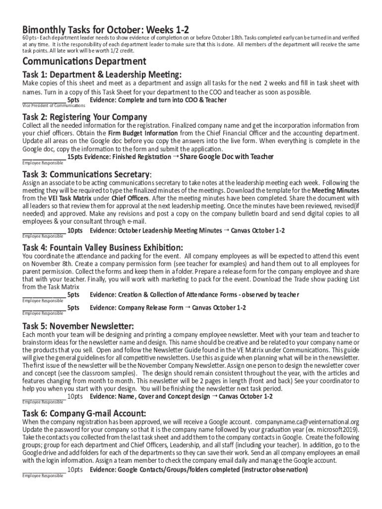 Fillable Online Recurring task or repeating task - Feedback Fax Email ...