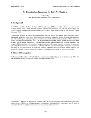 Fillable Online Examination Procedure for Price VerificationNIST Fax ...