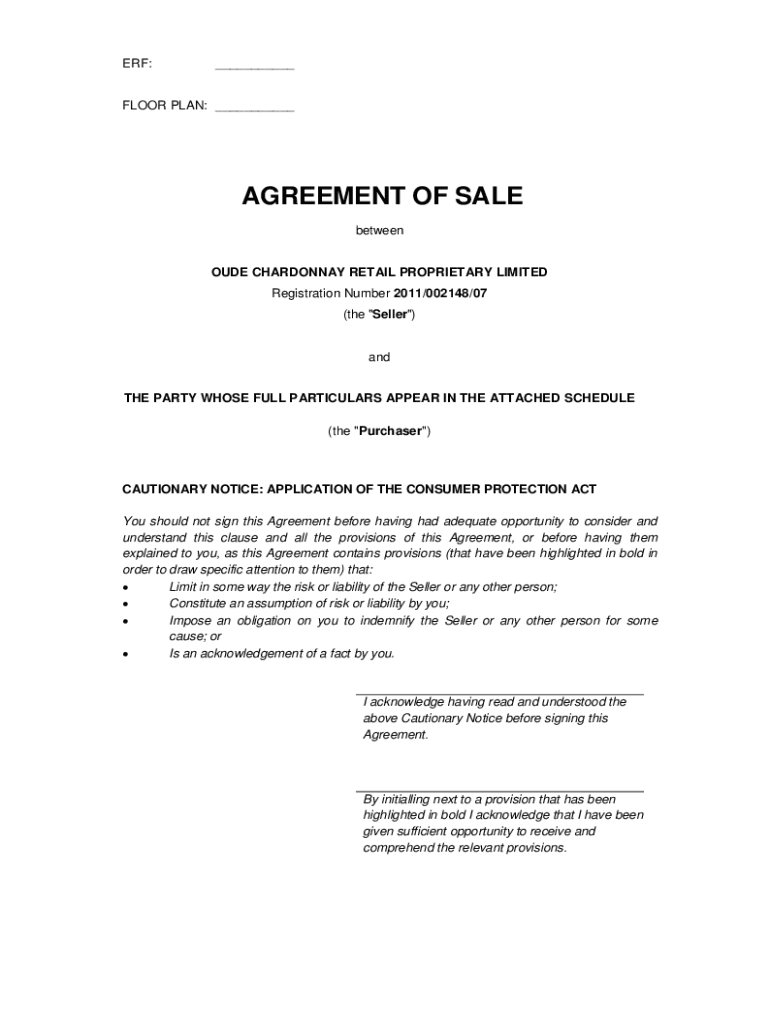 Fillable Online AgreementofSaleOudeChardonnay Fax Email Print