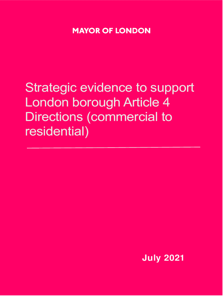 Fillable Online Article 4 Direction Offices to residential in the