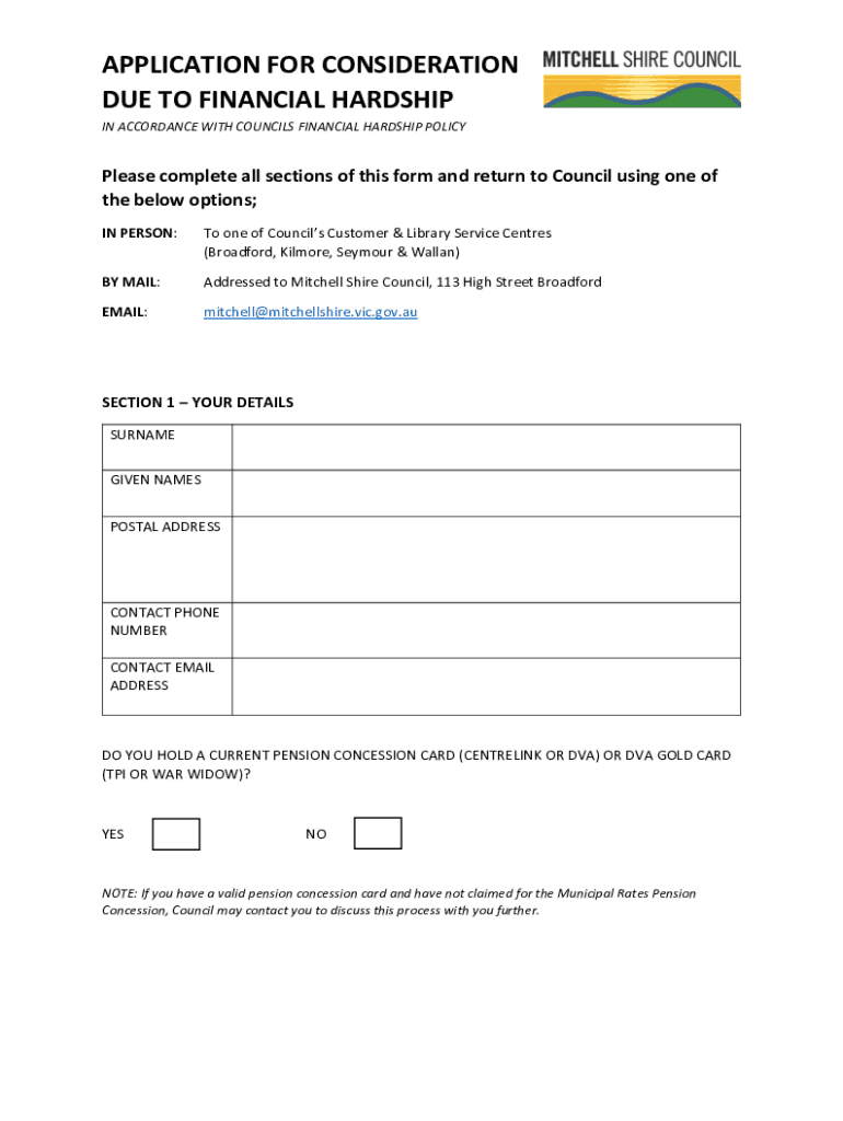 Fillable Online Application for Special Consideration on the Grounds of