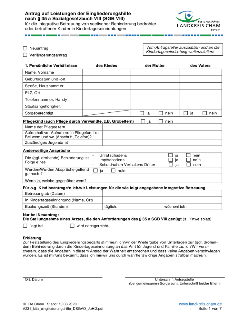 Antrag Auf Eingliederungshilfe 35a Muster