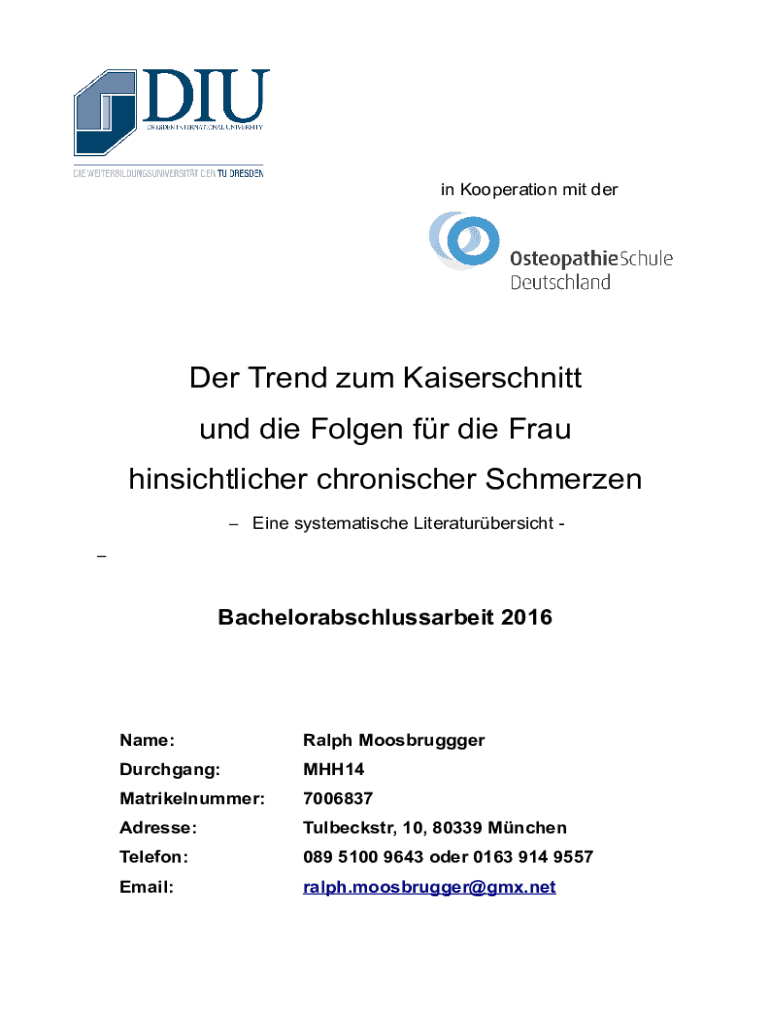 Ausfüllbar Online Der Trend zum Kaiserschnitt und die Folgen fr Fax