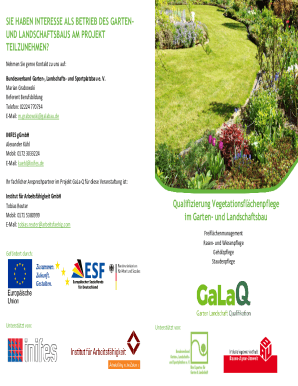 Ausfüllbar Online SIE HABEN INTERESSE ALS BETRIEB DES GARTEN Fax Email