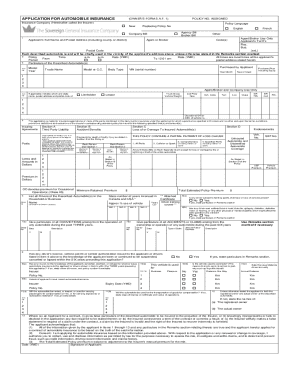 Alberta application for automobile insurance (owner's form saf1)