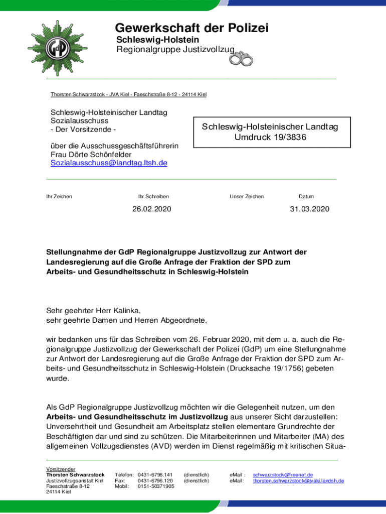Ausfüllbar Online Gewerkschaft der Polizei Fax Email Drucken pdfFiller