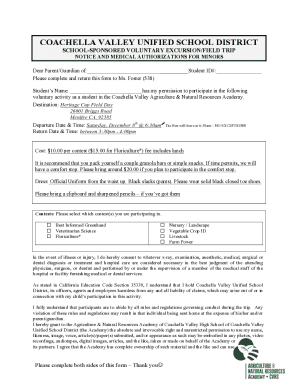 Fillable Online INSTRUCTIONS FOR FIELD TRIP FORMS Fax Email Print - pdfFiller