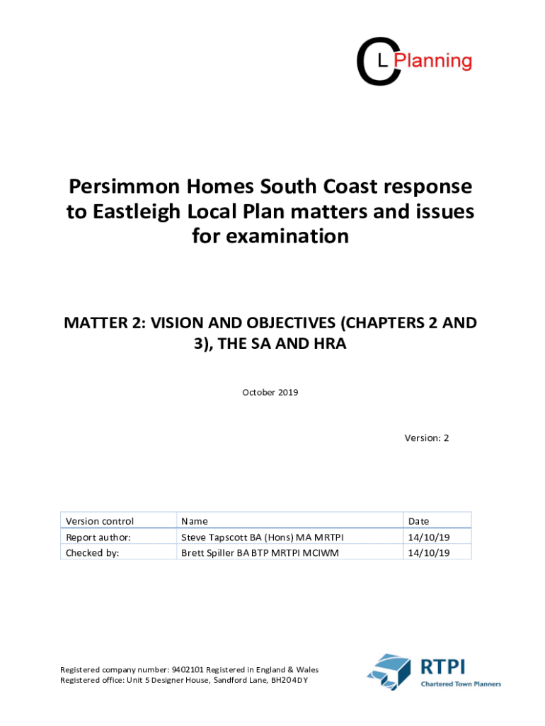 Fillable Online Eastleigh Borough Local Plan Fax Email Print pdfFiller