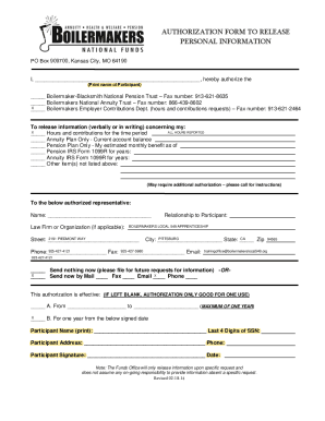Boilermaker Authorization Form