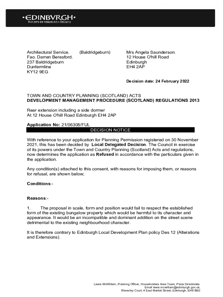 Fillable Online Item 6.3 12 House O Hill Rd Edinburgh.pdf Fax Email