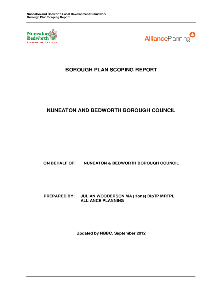 Fillable Online Crucial step in Nuneaton and Bedworth Borough Plan review Fax Email Print