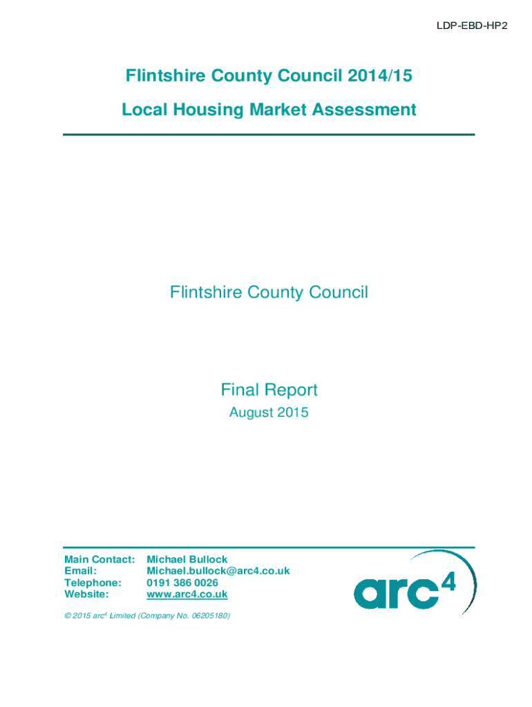 Fillable Online Local Housing Market Assessment Final Report Fax