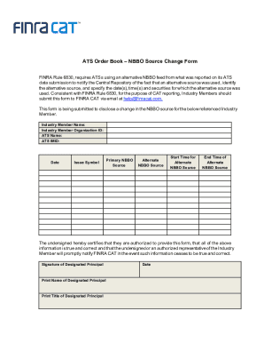 Fillable Online ATS Order BookNBBO Source Change Form Fax Email Print ...