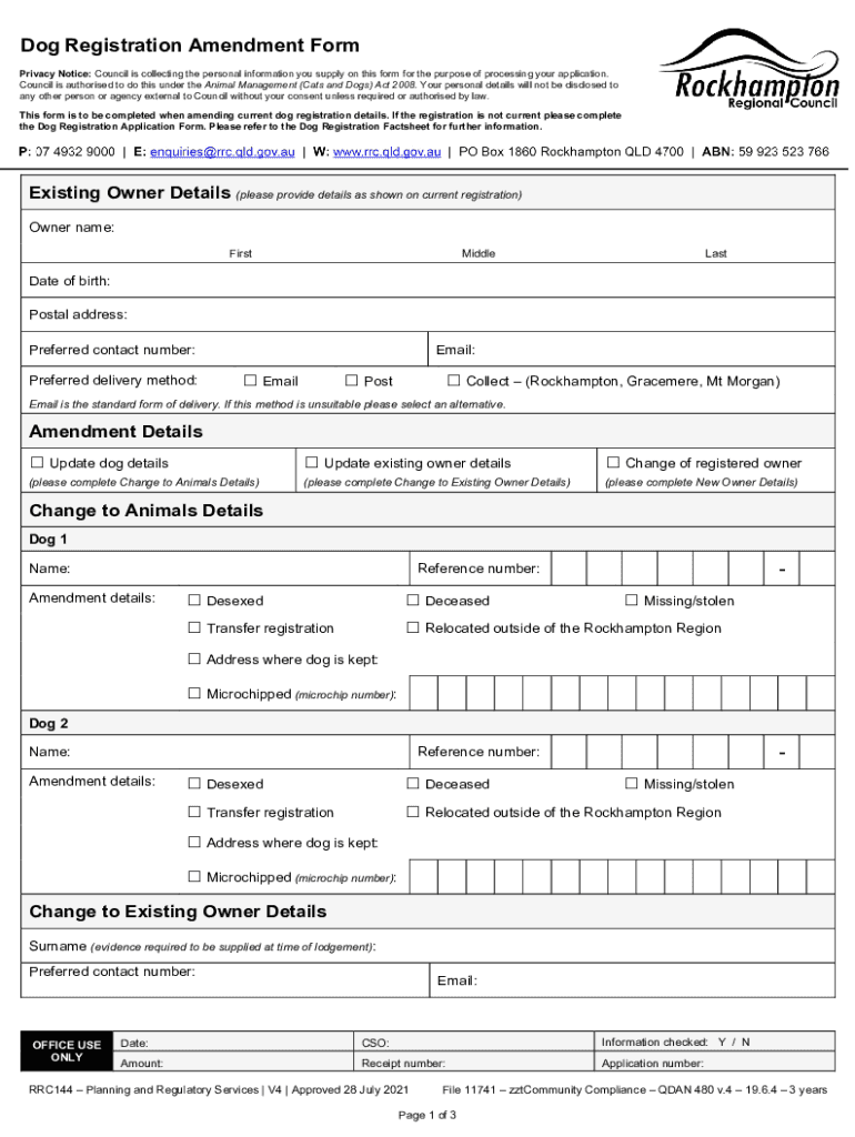 dog registration rockhampton Preview on Page 1