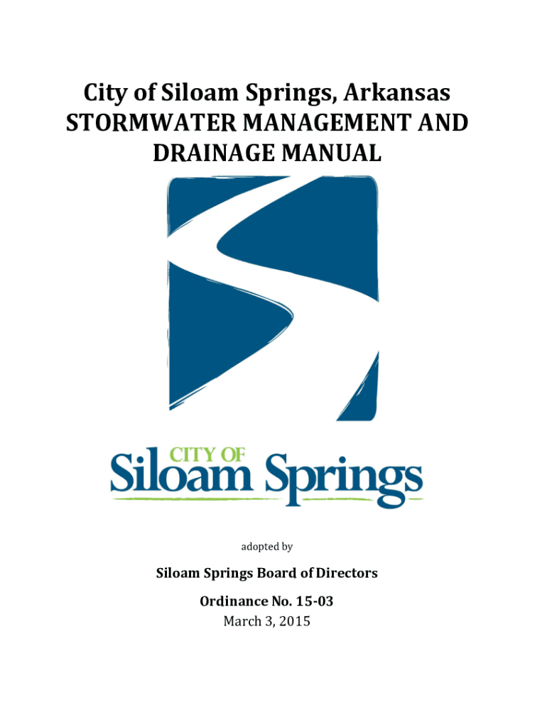 Fillable Online City of Siloam Springs, Arkansas STORMWATER MANAGEMENT