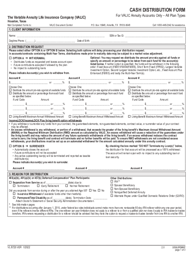 cash distribution form pdf Preview on Page 1