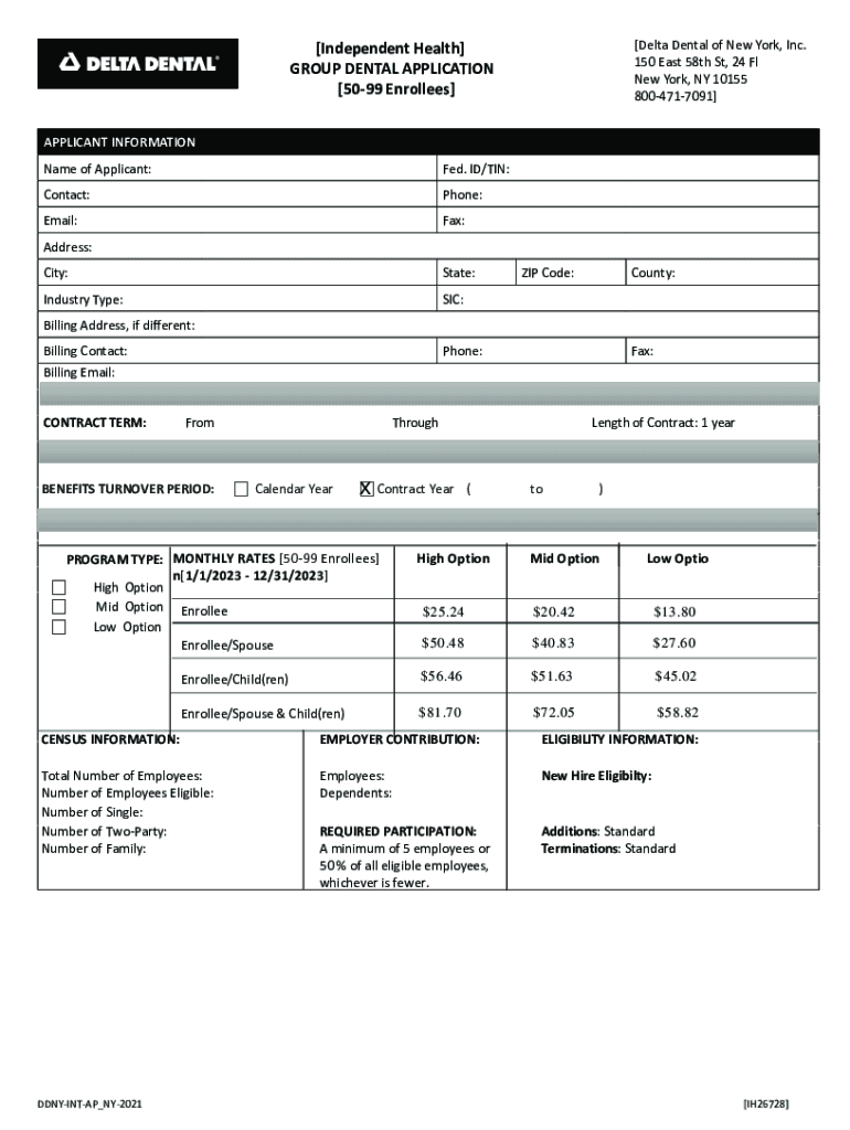 Fillable Online Delta Dental of New York, Inc. 150 Fax Email Print pdfFiller