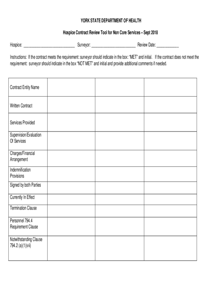 Fillable Online 18. Hospice Contract Worksheet- Sept 2018 Fax Email ...