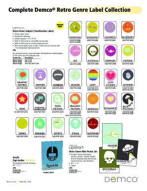 Fillable Online Demco Retro Genre Subject Classification Labels ...