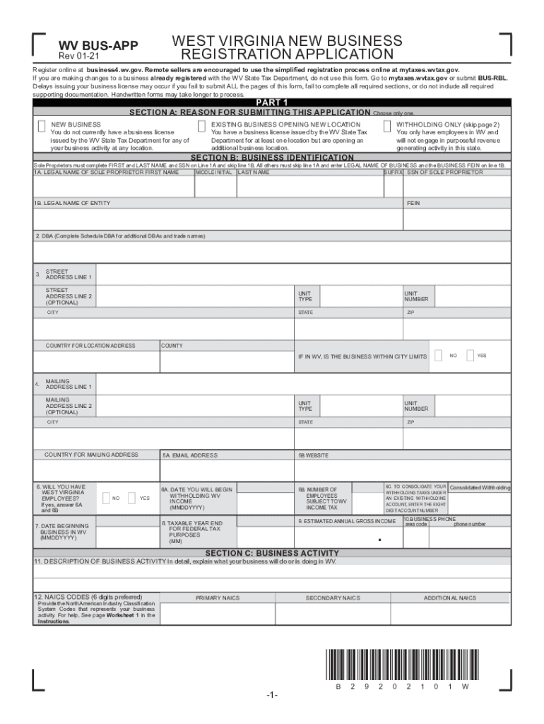 How to Register for a Sales Tax Permit in West Virginia Preview on Page 1