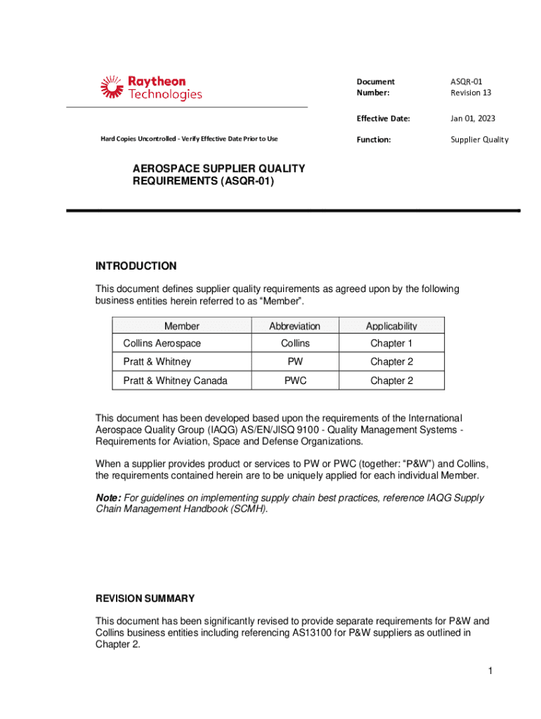Pratt & Whitney and Collins Aerospace Supplier Quality Preview on Page 1