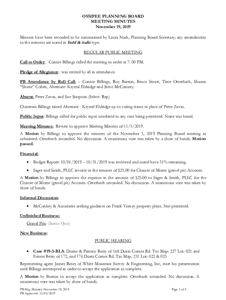 Fillable Online Town of Ossipee Fax Email Print pdfFiller