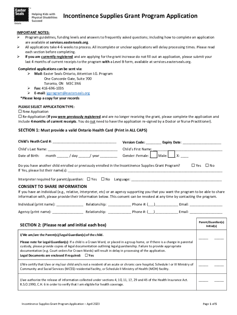 Fillable Online How to Apply for the Incontinence Supplies Grant Fax