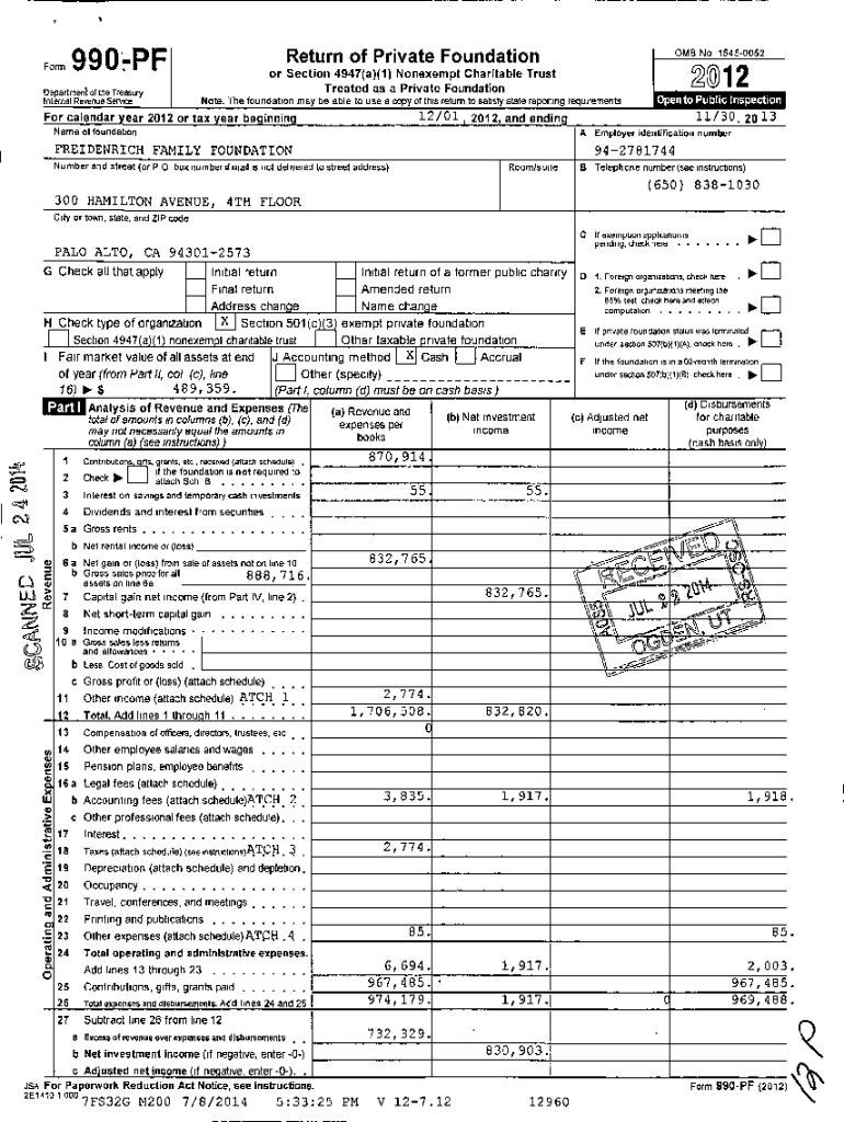 Fillable Online Form 990'PF Fax Email Print pdfFiller
