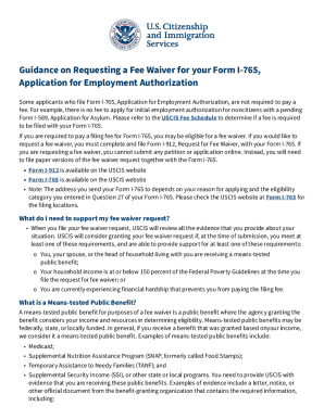 Fillable Online Guidance on Requesting a Fee Waiver for your Form I-765 ...